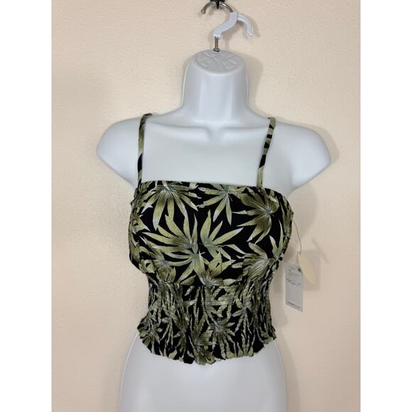 Volcom Smocked Palm Leaf Cami Tank Top XS NWT - Picture 1 of 6